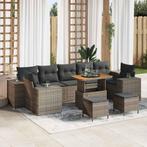 vidaXL Tuin Sofa Set met kussen met opslag met kussen 10 pcs, Tuin en Terras, Verzenden, Nieuw, Rotan