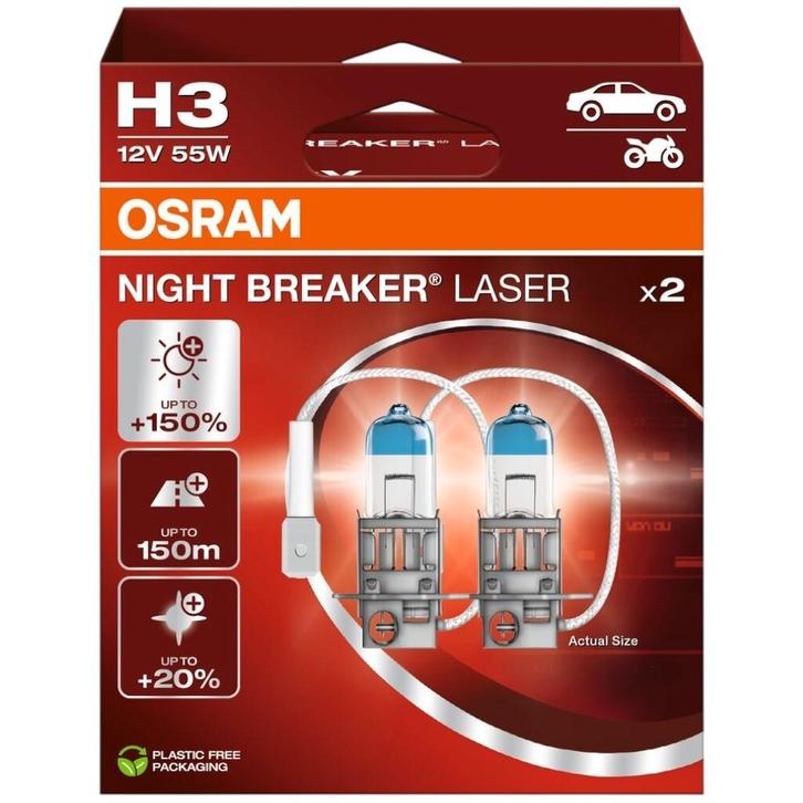 Osram H3 Night Breaker Laser +150% 64151NL Autolampen, Auto-onderdelen, Verlichting, Nieuw, Verzenden