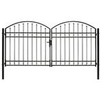 vidaXL Poort met gebogen bovenkant dubbel 300x125 cm staal, Tuin en Terras, Verzenden, Nieuw