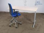 Assenburg | Bureau | Tweedehands | Grijs frame | Ahorn blad, Verzenden, Gebruikt