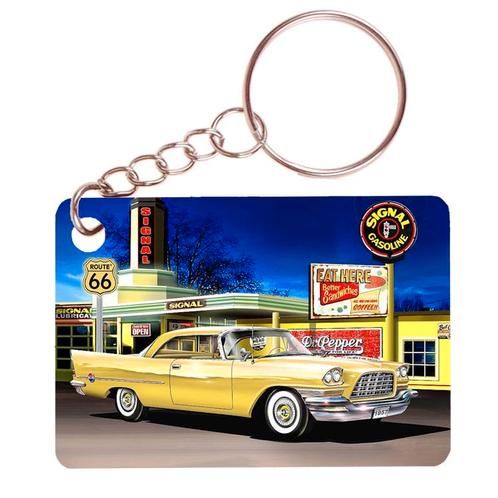 Sleutelhanger 6x4cm - Amerikaanse Auto Route 66 Tekening NIE, Verzamelen, Sleutelhangers, Nieuw, Ophalen of Verzenden