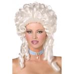 Witte hoge dames carnaval verkleed pruik Baroque/middeleeu.., Verzenden, Nieuw