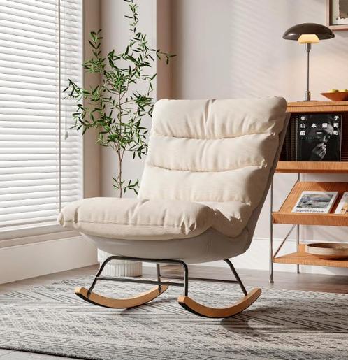 Luxe Cloud Fauteuil – Crème en Grijs design Japandi Stoel, Huis en Inrichting, Fauteuils, Nieuw, Verzenden