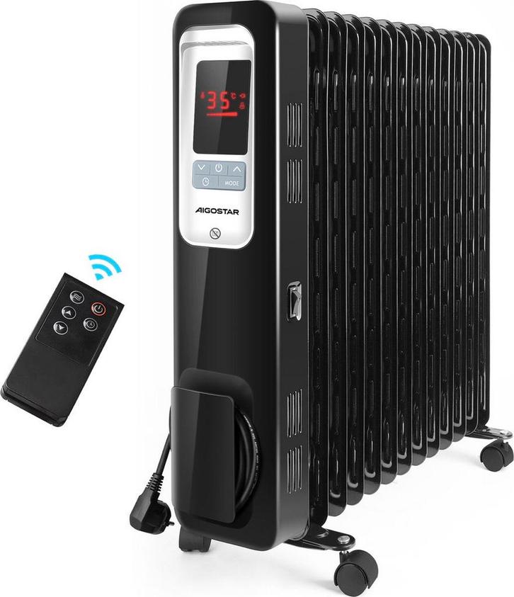 Olieradiator - 2500W Heater - Elektrische kachel - met Therm, Doe-het-zelf en Verbouw, Verwarming en Radiatoren, Zo goed als nieuw