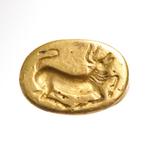 Oud-Grieks Goud Ring met aanvallende stier