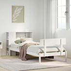 vidaXL Bed met boekenkast zonder matras grenenhout wit, Huis en Inrichting, Verzenden, Nieuw, Wit, Hout