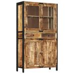 vidaXL buffetkast 100x40x175 cm massief ruw mangohout, Huis en Inrichting, 100 tot 150 cm, Verzenden, Nieuw, Minder dan 100 cm