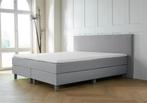 ACTIE! Boxspring Malaga 160 200 Grijs, Huis en Inrichting, Verzenden, 200 cm, 160 cm, Nieuw