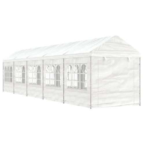 vidaXL Prieel met dak 11,15x2,28x2,69 m polyetheen wit, Tuin en Terras, Partytenten, Nieuw, Verzenden