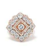 Statement ring - 14 karaat Witgoud - 1.32ct. tw. Diamant