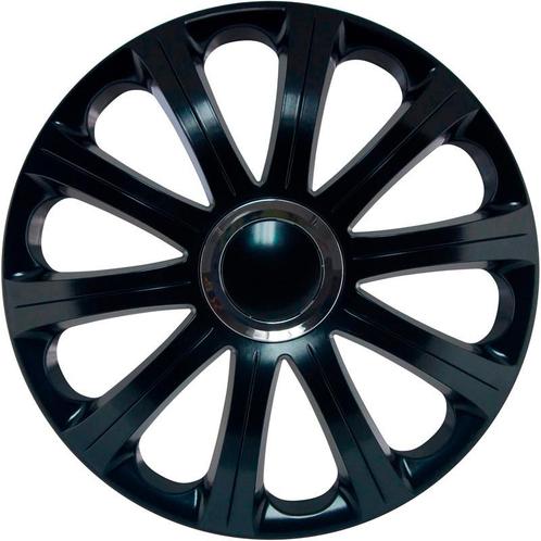 J-Tec 4-Delige Wieldoppenset Modena 15-inch zwart + chroom, Auto-onderdelen, Overige Auto-onderdelen, Ophalen of Verzenden
