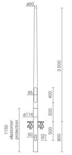 3 meter lantaarnpaal / lichtmast geanodiseerd aluminium, Verzenden