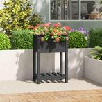 vidaXL Plantenbak met schap 54x34,5x81 cm massief grenenhout, Verzenden, Minder dan 60 cm, Nieuw, 60 cm of meer