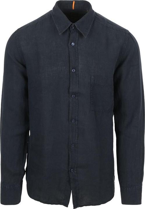 BOSS Relegant Overhemd Linnen Navy maat M Heren, Kleding | Heren, Overhemden, Blauw, Nieuw, Verzenden