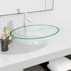 vidaXL Wasbak 50x37x14 cm glas transparant, Doe-het-zelf en Verbouw, Sanitair, Verzenden, Nieuw