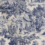 Toile de Jouy Blu Classico - 100% katoen - Eleganza Francese