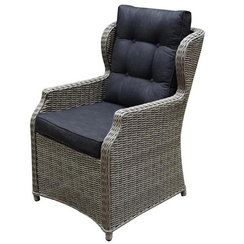 Ibiza dining tuinstoel grijs wicker, Tuin en Terras, Tuinstoelen, Nieuw, Wicker, Ophalen of Verzenden