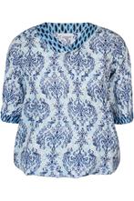 ZHENZI blouse combi print details Maat:, Kleding | Dames, Blouses en Tunieken, Verzenden, Nieuw, Overige kleuren