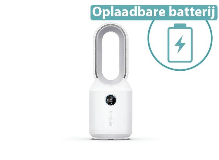 Profile Oplaadbare Tafelventilator - Bladloos Design - Wit, Witgoed en Apparatuur, Ventilatoren, Nieuw, Verzenden