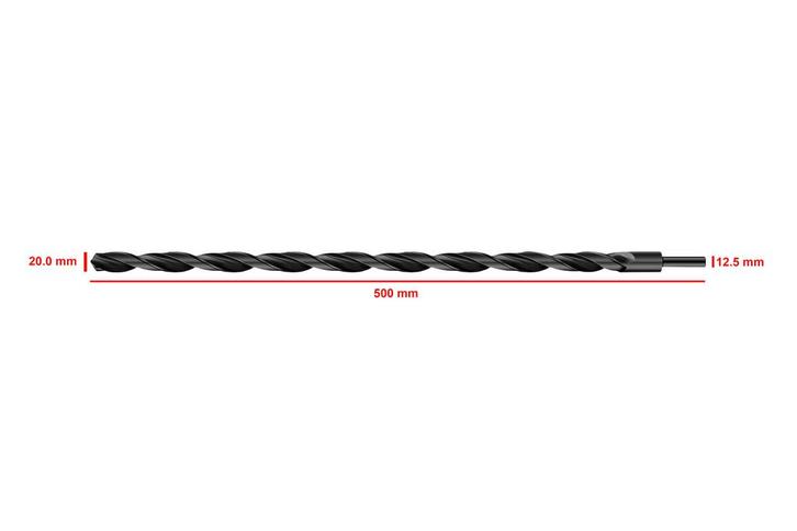 HSS M2 metaalboor 20,0x500 mm (verkleinde schacht), Doe-het-zelf en Verbouw, Gereedschap | Handgereedschap, Nieuw, Ophalen of Verzenden