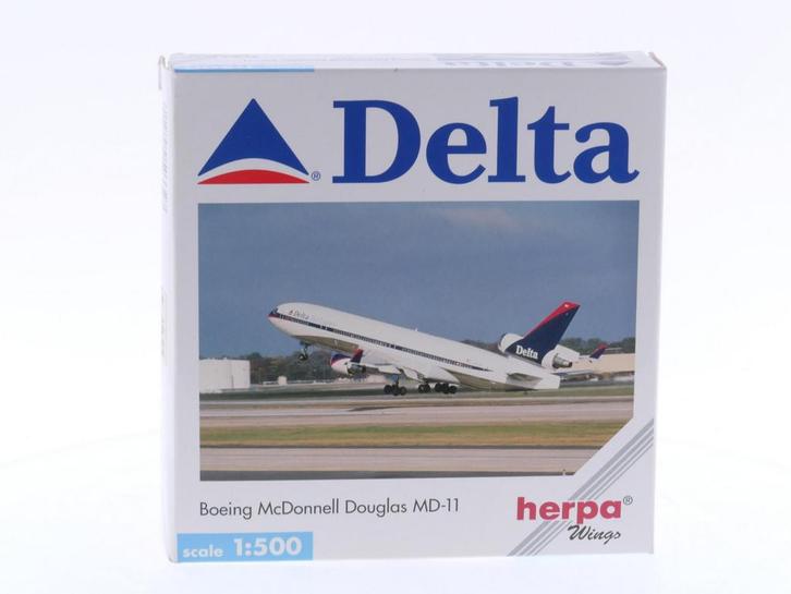 Schaal 1:500 Herpa 503327 Delta Air Lines - Boeing McDonn..., Hobby en Vrije tijd, Modelbouw | Vliegtuigen en Helikopters, Gebruikt