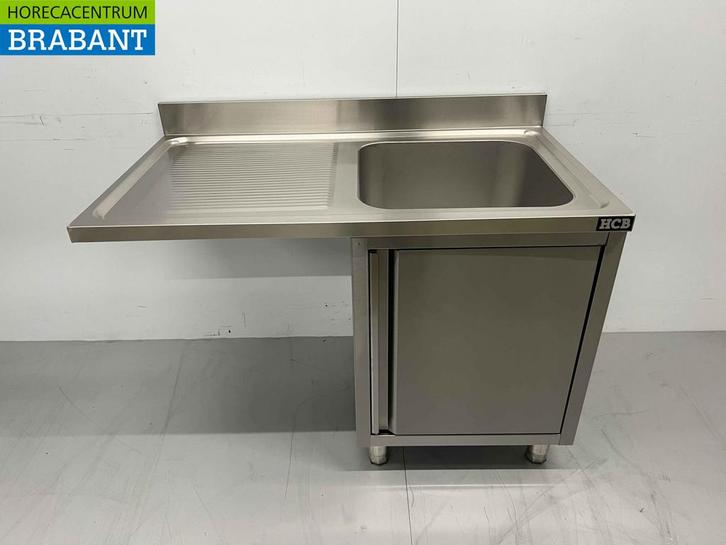 RVS Spoeltafel Spoelbak Premium-line 1 klapdeur 120 cm, Zakelijke goederen, Horeca | Keukenapparatuur, Nieuw in verpakking, Ophalen of Verzenden