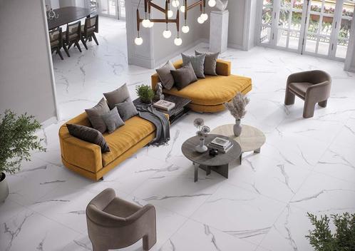Wit Marmerlook Mat Carrera Pune vloer en wandtegels 120x120, Doe-het-zelf en Verbouw, Tegels, 60 cm of meer, 60 cm of meer, 10 m² of meer