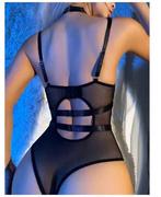 Sexy PU Mesh Body - Kinky Look - Lingerie Dames - S/M/L/XL, Kleding | Dames, Verzenden, Zwart, Body of Korset