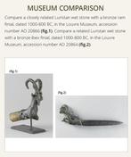 IJzertijd Zandsteen BRONZEN ‘RAM’ WETSSTEEN FINIAL - CIRCA