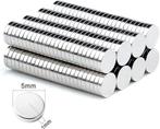 Neodymium magneten - 100 stuks - Rond - Extreem sterk - 5 x, Verzenden, Nieuw in verpakking