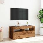 vidaXL Tv-meubel met LED 90x35x40 cm bewerkt hout oud hout, Verzenden, Nieuw, Overige houtsoorten