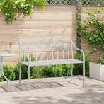 vidaXL Tuinbank met Lamellen Design Wit 104 cm Staal, Verzenden, Nieuw, Metaal