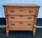 antiek eiken 3 ladenkast, 98 cm hoog, Antiek en Kunst