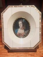 Portret (miniatuur) in octogonale lijst, Antiek en Kunst, Verzenden