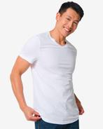 HEMA Heren t-shirt regular fit v-hals - 2 stuks wit, Kleding | Heren, Nieuw, Verzenden