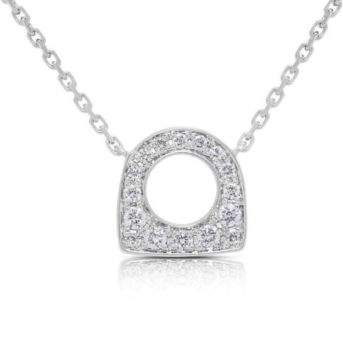 Halsketting - 18 karaat Witgoud - 0.14ct. tw. Diamant, Sieraden, Tassen en Uiterlijk, Kettingen