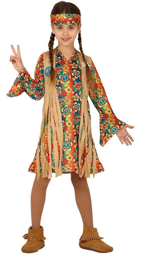 Hippie Kostuum Kind Bloemen, Kinderen en Baby's, Carnavalskleding en Verkleedspullen, Nieuw, Verzenden