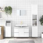 vidaXL Badkamerkast 80x33x60 cm bewerkt hout hoogglans wit, Huis en Inrichting, Badkamer | Badkamermeubels, Verzenden, Nieuw, Minder dan 100 cm