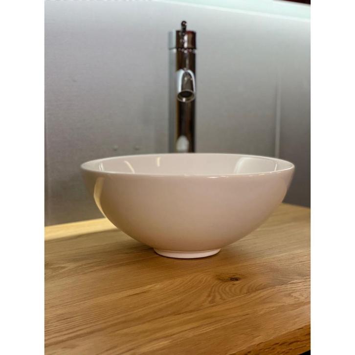 Waskom Casajoy Rond 28x12cm Keramiek Wit, Doe-het-zelf en Verbouw, Sanitair, Ophalen of Verzenden