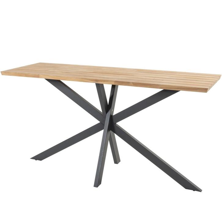 Prado bartafel  200x70x105 cm aluminium teak antraciet, Tuin en Terras, Tuintafels, Nieuw, Ophalen of Verzenden