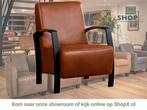 Leren fauteuil Glory - Granada Savannah (cognac), Huis en Inrichting, Fauteuils, Nieuw, Ophalen of Verzenden, 50 tot 75 cm, Industrieel, Modern