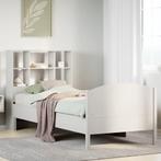 vidaXL Bed met boekenkast zonder matras grenenhout wit, 90 cm, Eenpersoons, Verzenden, Wit