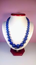 Blauwe Lapis Lazuli ketting Ronde kralen - Hoogte: 50 cm -