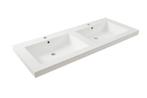 Vision losse dubbele kunstmarmer wastafel 120x47 wit, Huis en Inrichting, Badkamer | Badkamermeubels, Verzenden, Nieuw