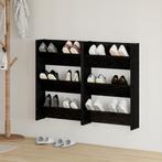 vidaXL Wand Schoenenkasten met plank Anders 2 pcs Zwart, Huis en Inrichting, Verzenden, Nieuw