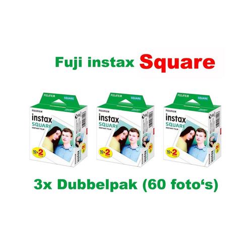 3x Fujifilm Instax Square film dubbelpak (60 fotos), Audio, Tv en Foto, Fotografie | Fotopapier, Nieuw, Ophalen of Verzenden