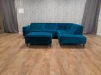 Zeer Mooi Blauwe Velvet Hoekbank van LOODS 5, Huis en Inrichting, Banken | Bankstellen, 250 tot 300 cm, Hoekbank, Hoekbank, Ophalen of Verzenden