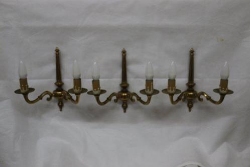 Wandlamp (3) - Gepatineerd brons - Drie bronzen wandlampen, Antiek en Kunst, Curiosa en Brocante