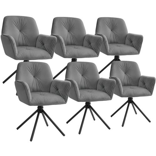Draaibare fauteuil Lenia, gestoffeerd - Fluweellook antracie, Huis en Inrichting, Stoelen, Verzenden