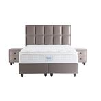 Opberg Boxspring Armoni – Taupe Velvet (Zonder Matras), Ophalen of Verzenden, Nieuw, Eenpersoons